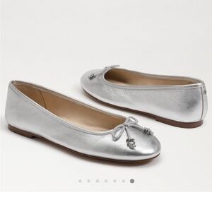 Sam Edelman Metallic Silver Loafers